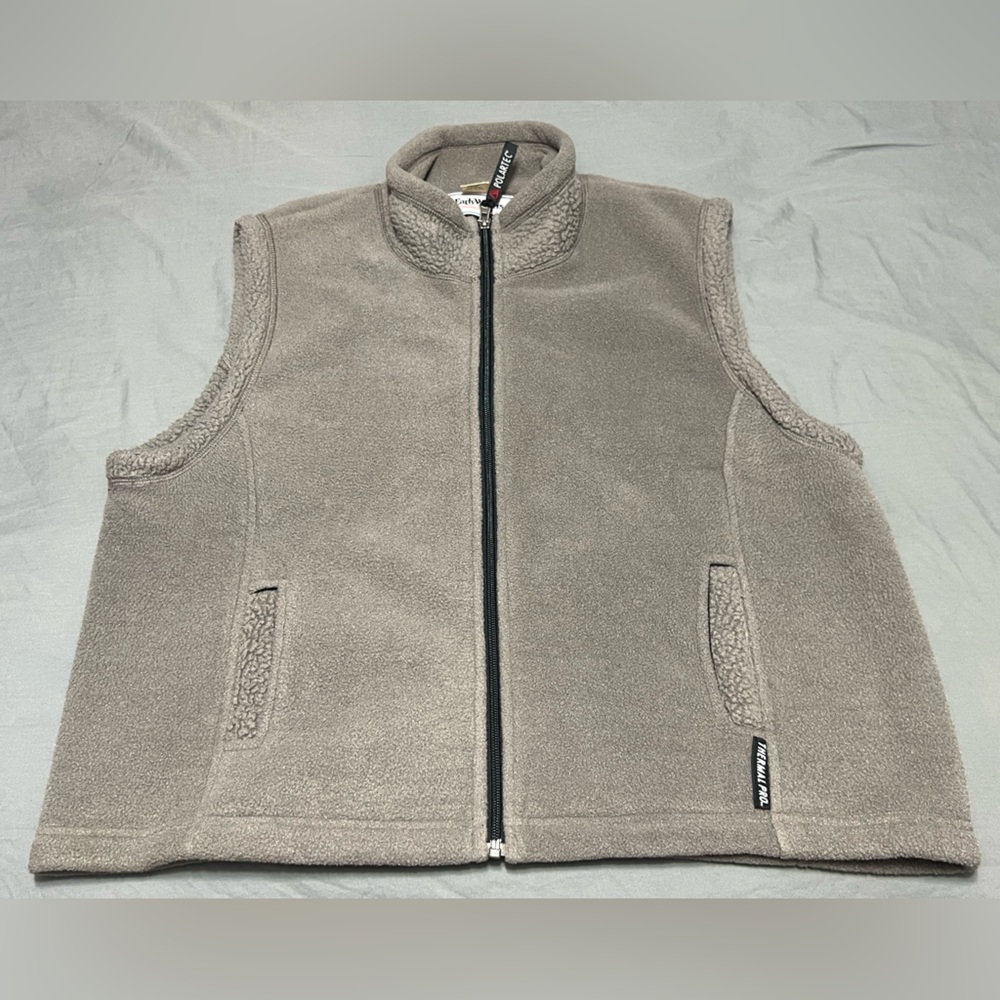 Vtg Early Winters Performance Fleece Vest Outfitters Retro Gray Made in Canada